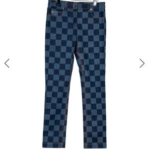 Louis Vuitton Blue Checkerboard Jeans